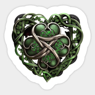 Ireland Shamrock into Heart Sticker